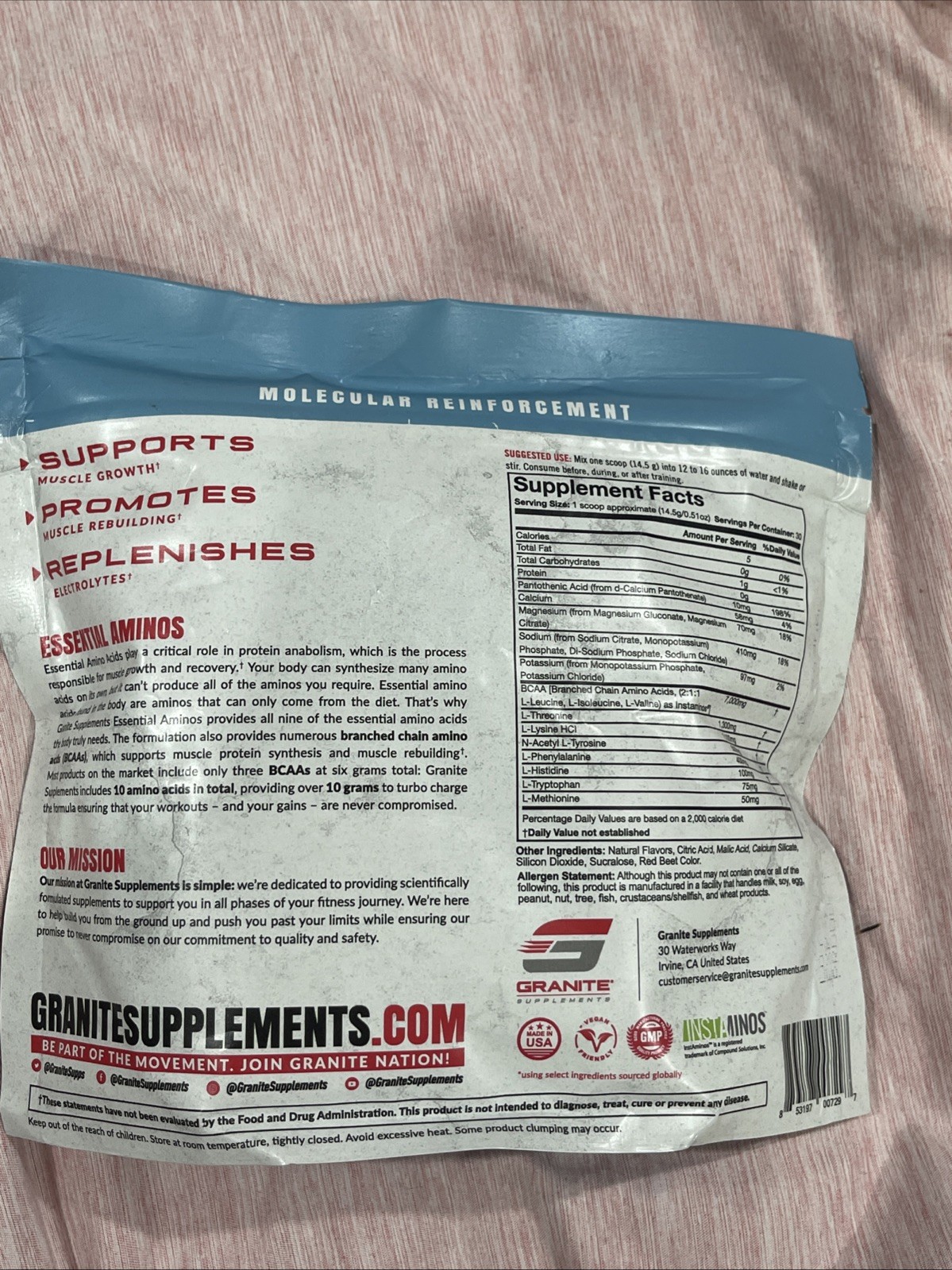 Granite Essential Amino Acids Powder for Muscle Recovery and Growth Fruit Punch