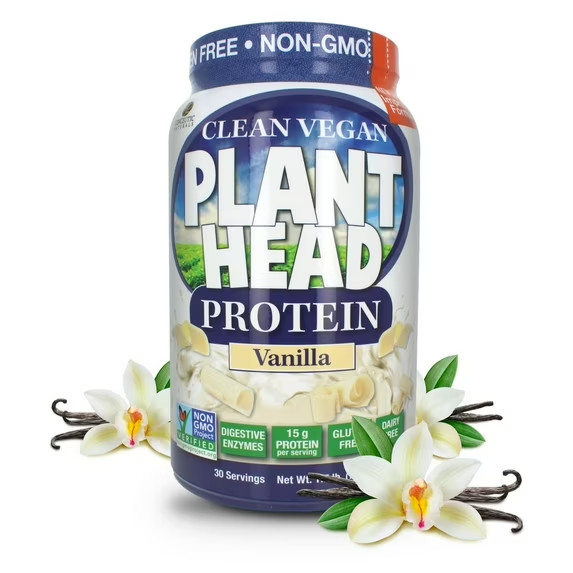 Genceutic Naturals Plant Head Protein Vanilla 1.7 lbs / 780 g Each (Pack of 4)