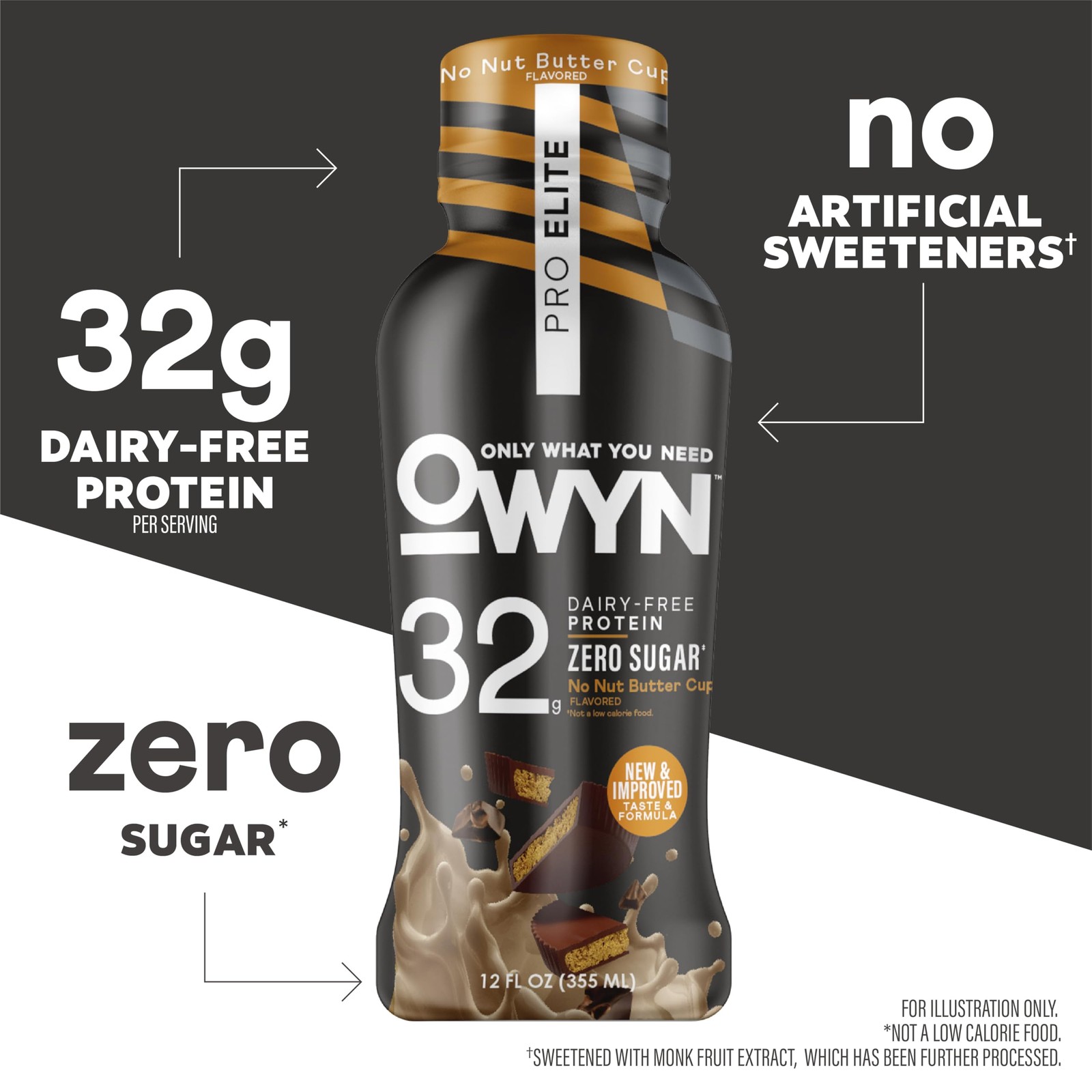 OWYN Only What You Need Pro Elite No Nut Buttercup 12 Fl Oz (Pack of 12)