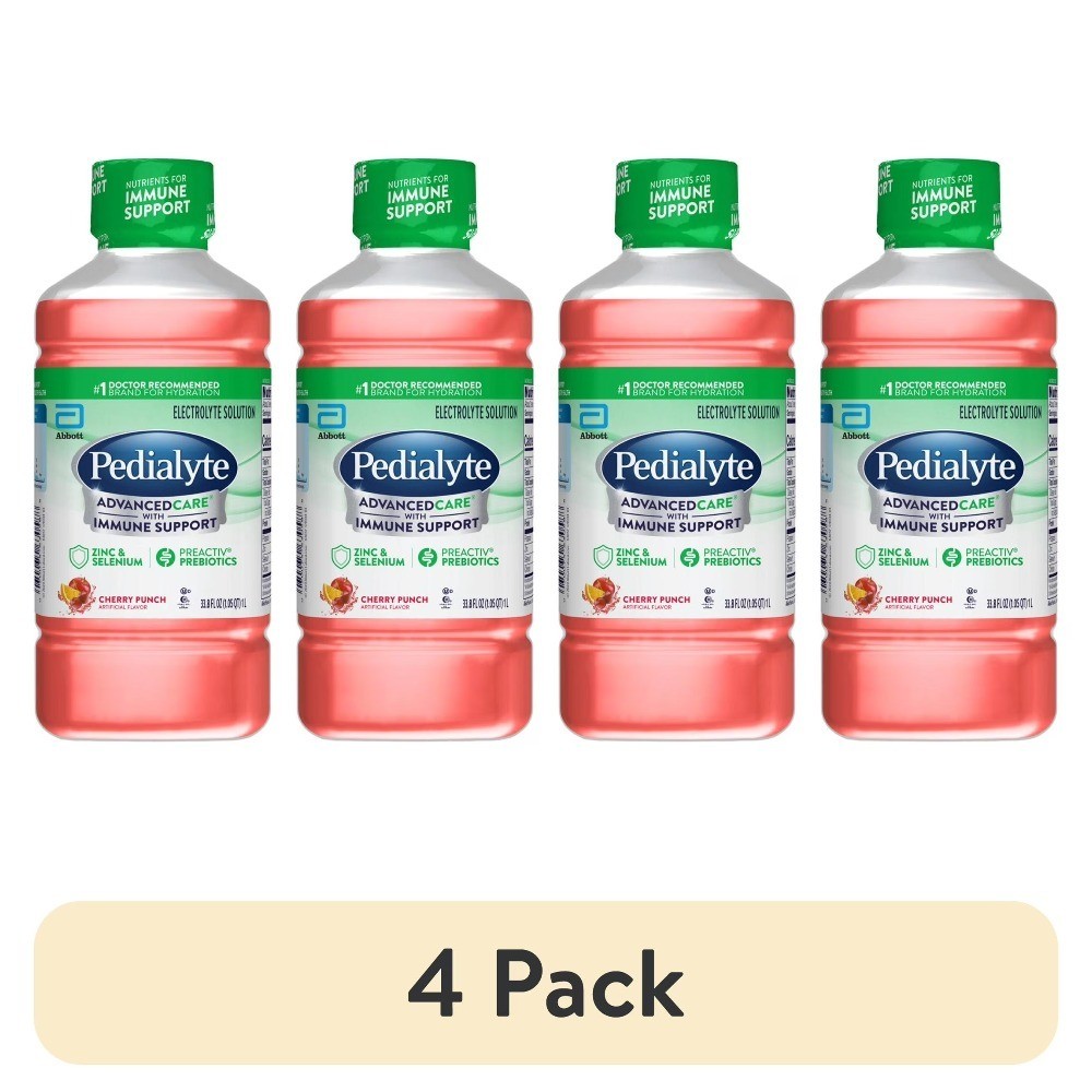 (4 pack) AdvancedCare Electrolyte Drink, Cherry Punch, 1 Liter