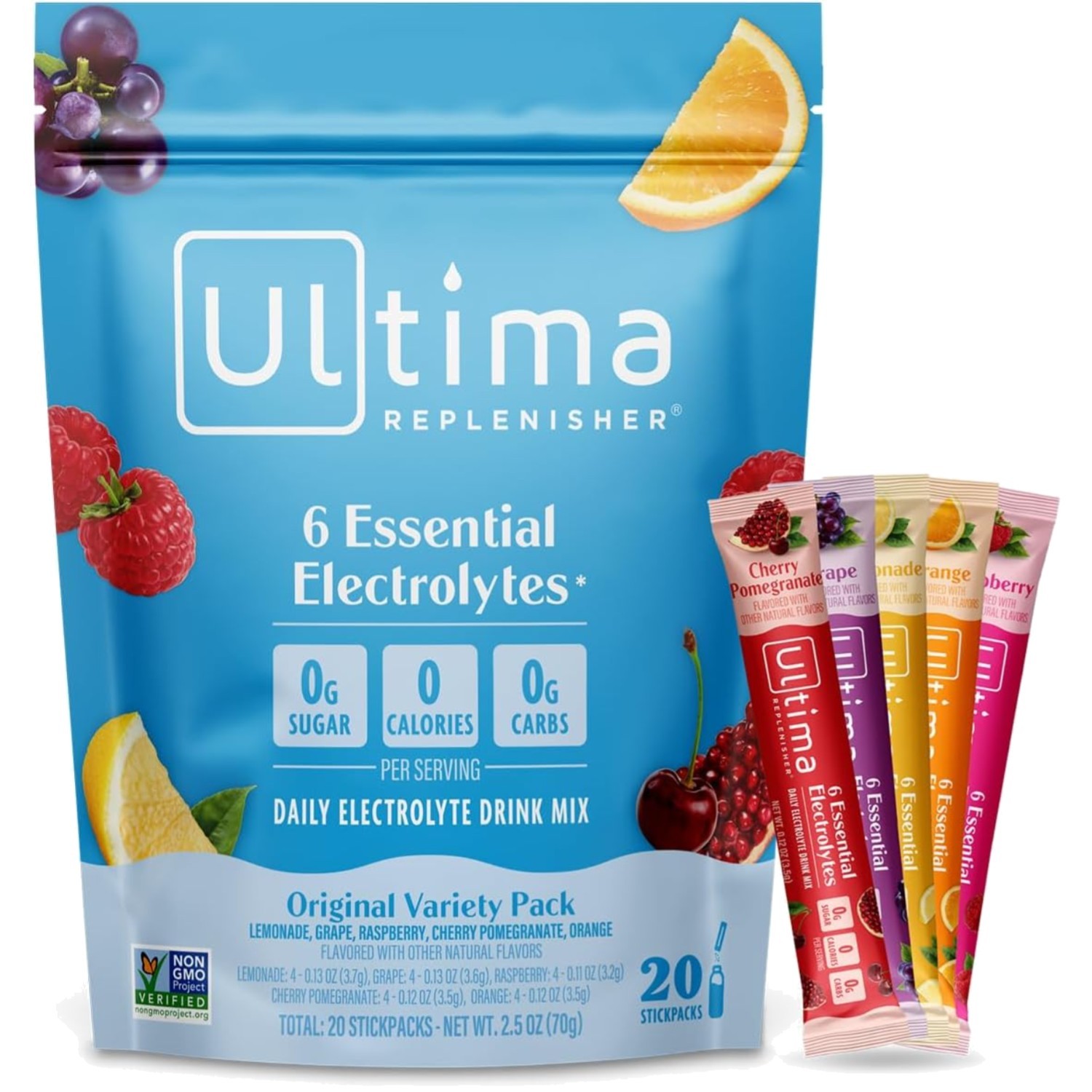 Delicious 20 Count Variety Electrolyte Packets – Plant-Based Hydration, No Junk
