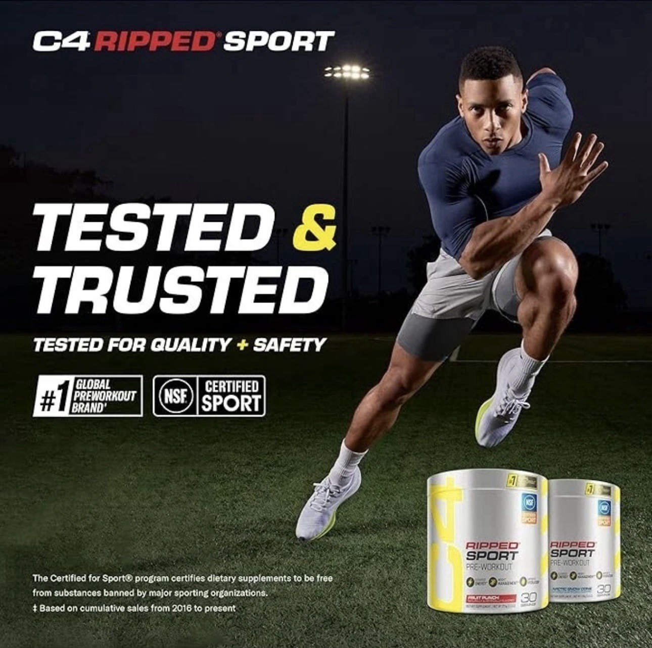 C4 Ripped Sport Pre-workout Powder Arctic Snow Cone 30 Servings