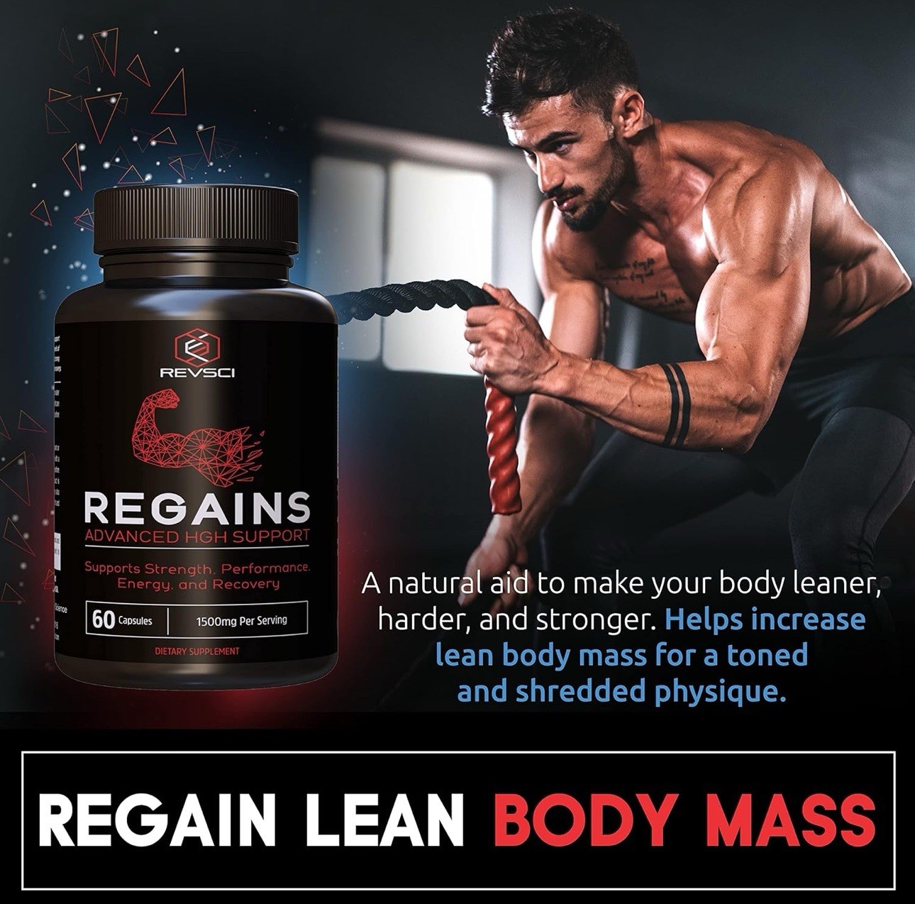 Regains HGH Supplement – Natural GH Booster for Men & Women | Energy & Recovery