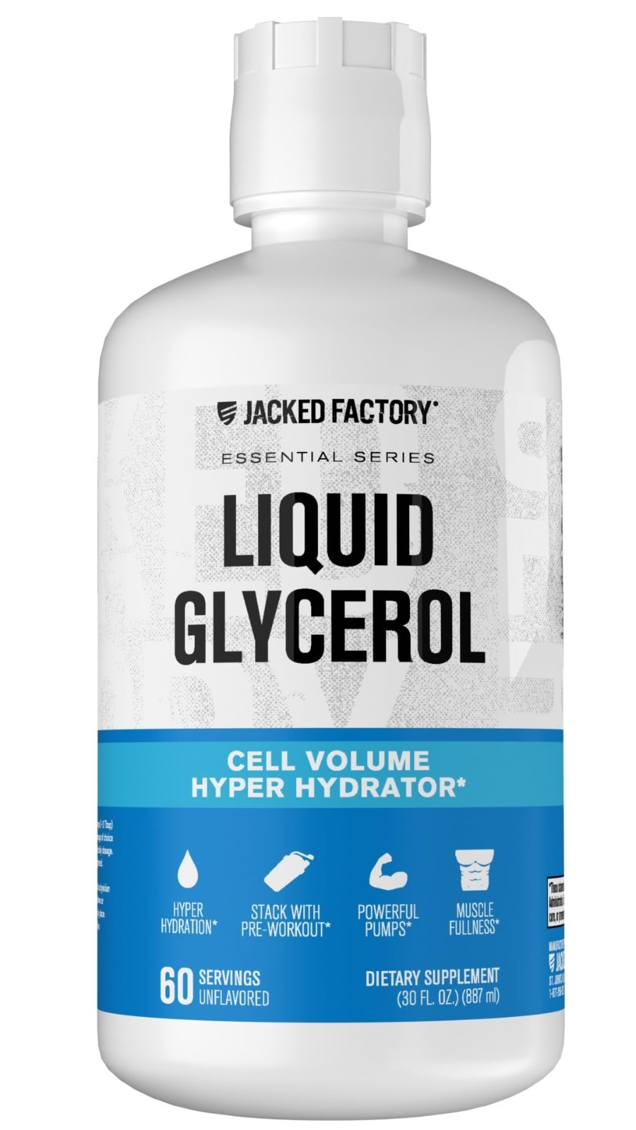 Liquid Glycerol Cell Volume Hyper Hydrator – Vegan Pump Pre Workout, 60 Servings