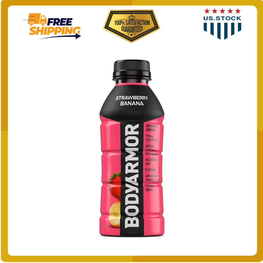 BODYARMOR 12 Pack Strawberry Banana Sports Drink 16oz Electrolyte Hydration