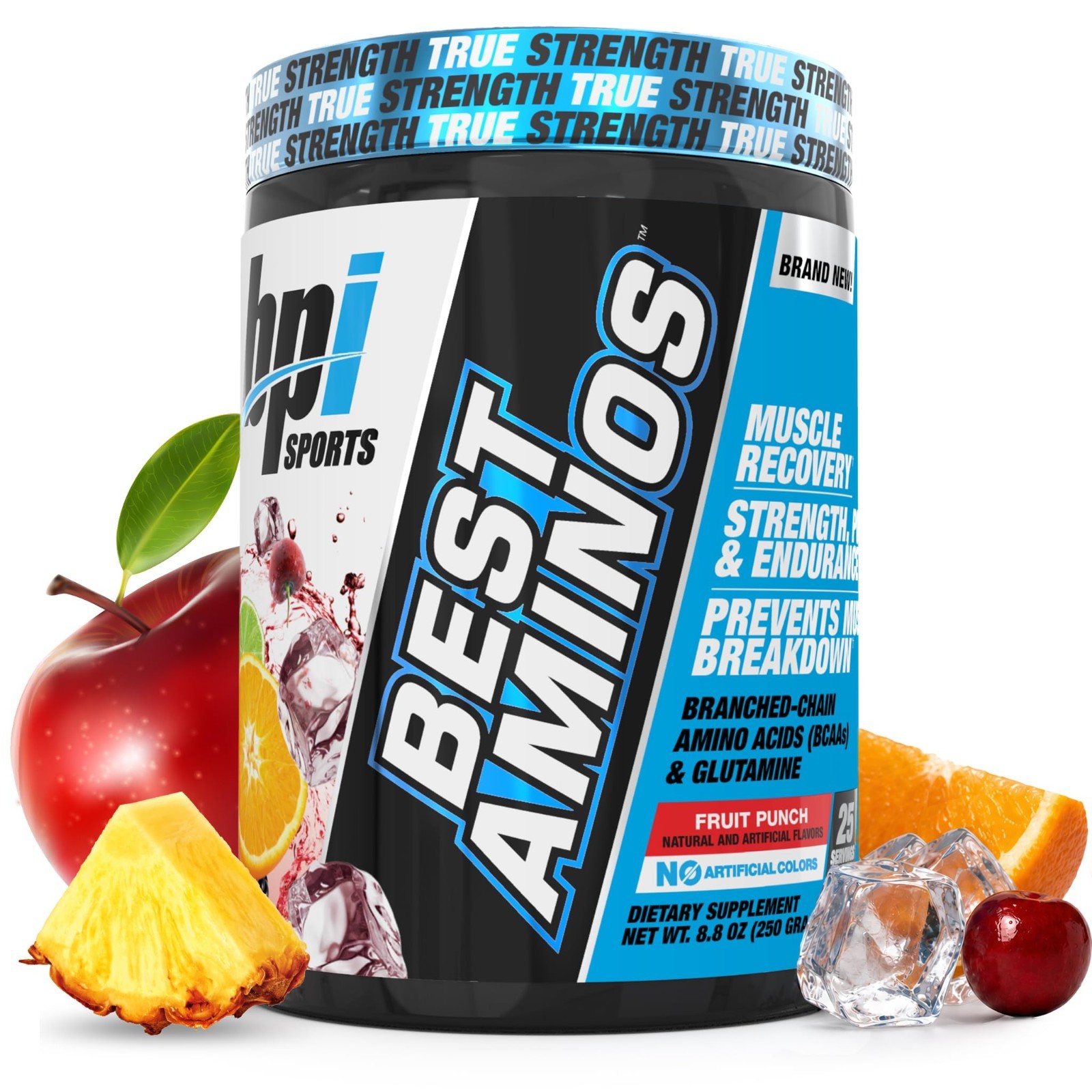 BCAA Powder for Post Workout Recovery – Amino Acids & Glutamine Drink, 25 Servin