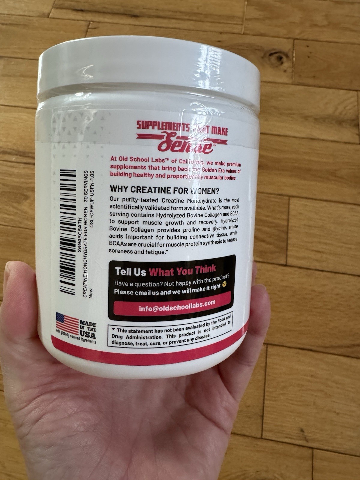 Old School Creatine Monohydrate for Women 243g/8.57oz 30 Servings – Ex: 5/27