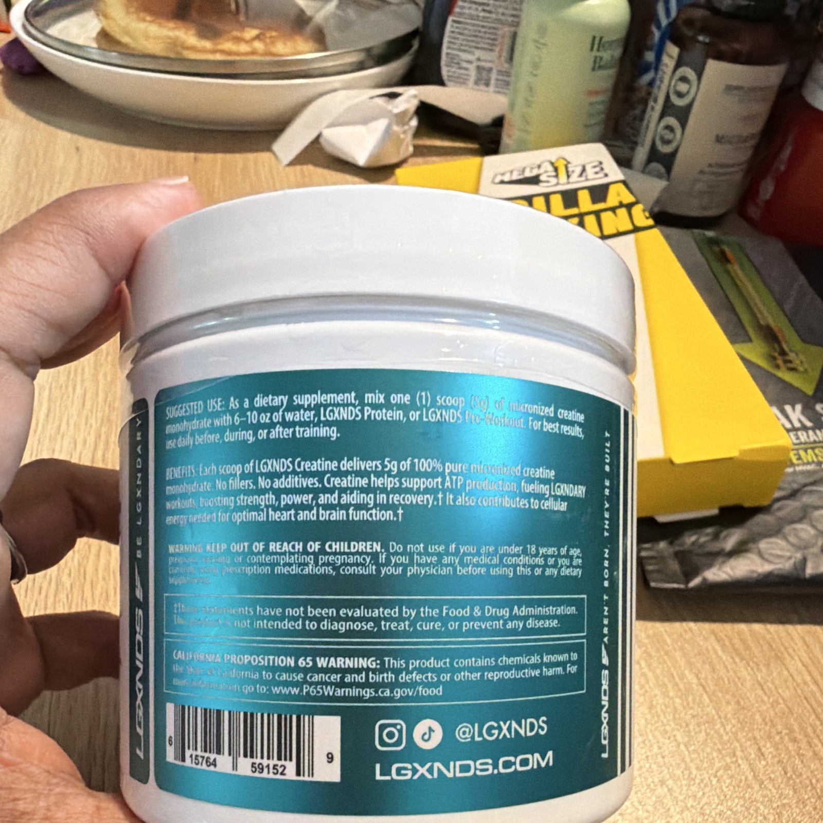LGXNDS Creatine Monohydrate Micronized Powder Unflavored Vegan 150g 30
