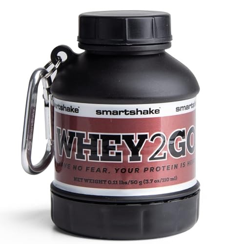 Whey2Go Black Protein Powder Storage Container 50g – BPA Free Shaker Bottle