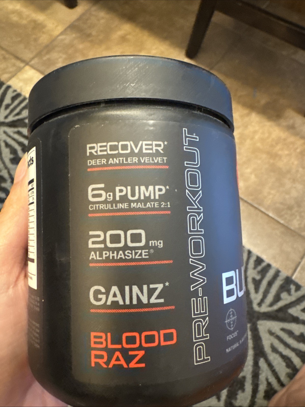 Bucked Up Pre-Workout Powder Blood Raz, 25 Servings, 9.2 oz Expires 03/26