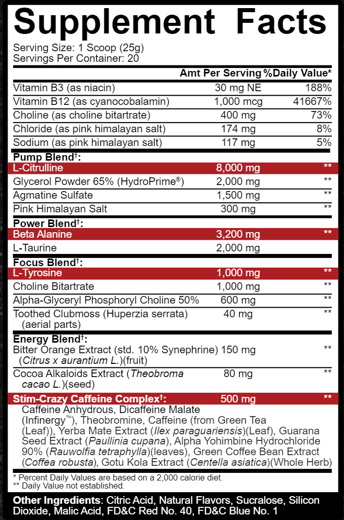 5% Nutrition 5150 GLADIATOR High Stimulant Pre-Workout 20svgs Carnage Crush