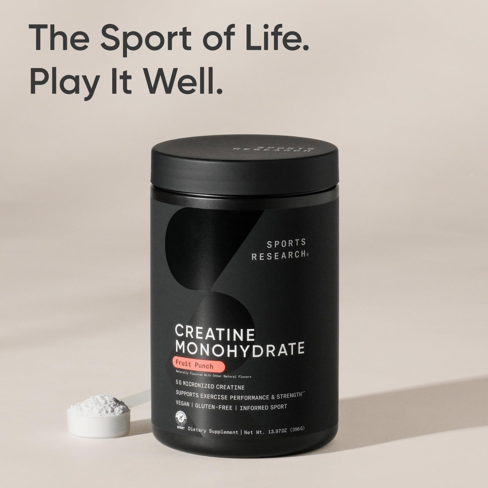Creatine Monohydrate Powder 5g – Fruit Punch, 60 Servings | Gain Muscle, Boost S