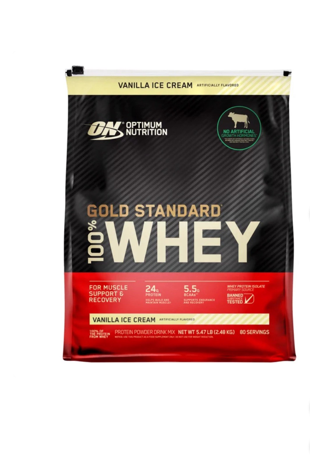 Best 💯% Whey Protein Gold Standard – Optimum Nutrition Vanilla Ice Cream 5.4 lb