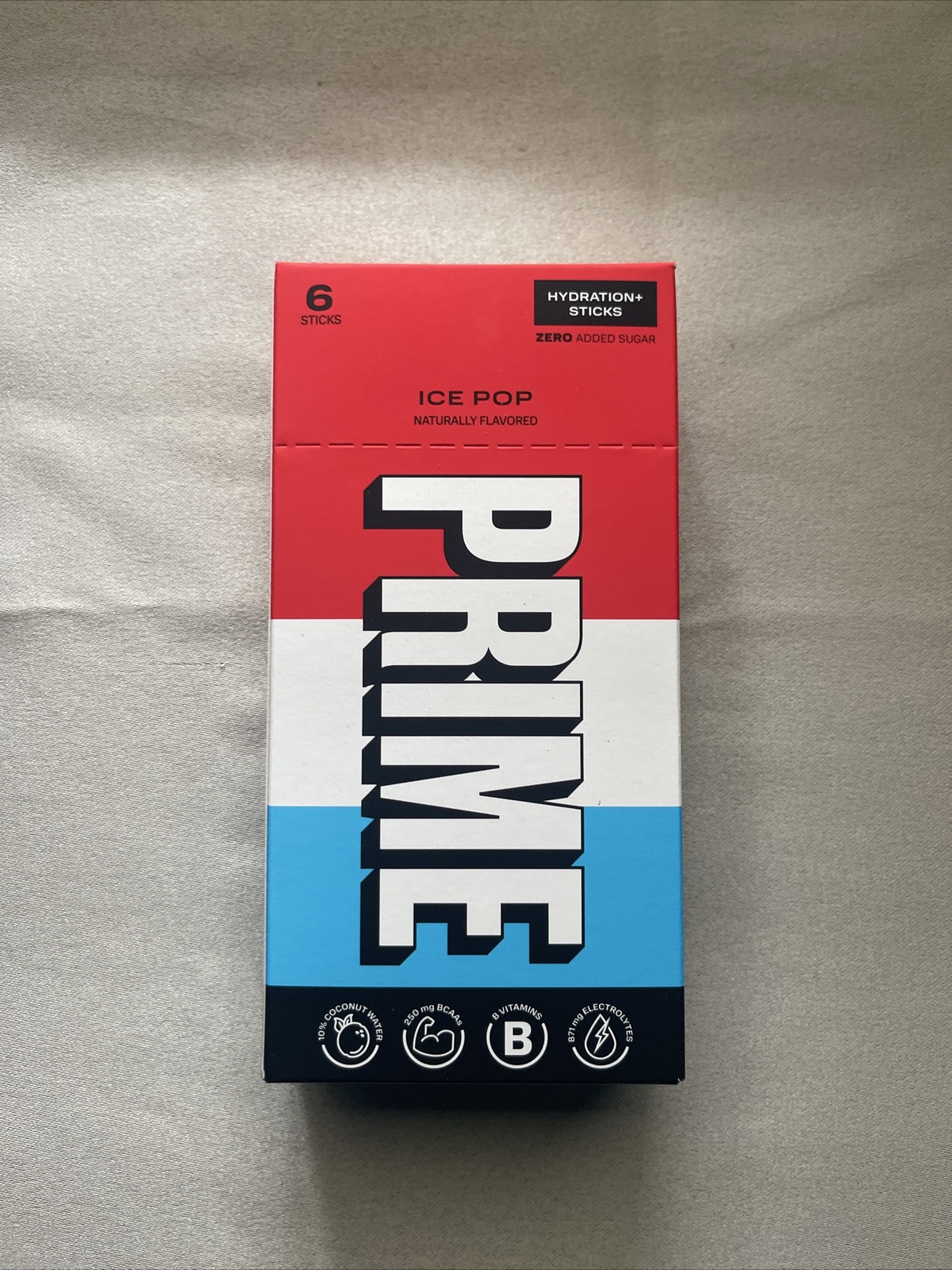 1 Box Prime Hydration Sticks Powder Ice Pop Flavor (6-sticks Per Box)