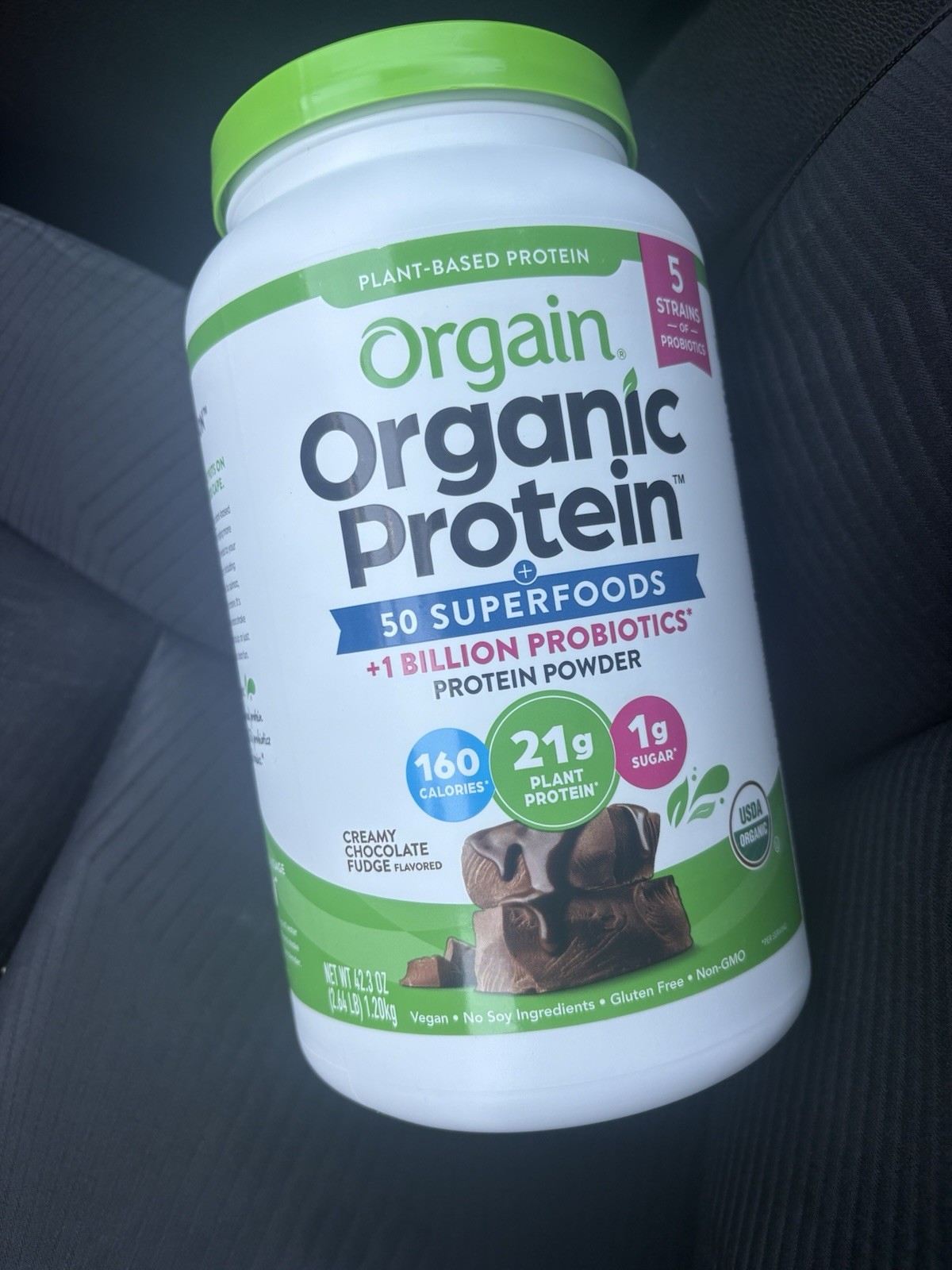 Orgain Plant-Based Protein Powder Vegan Gluten Free Chocolate Fudge 42.3oz