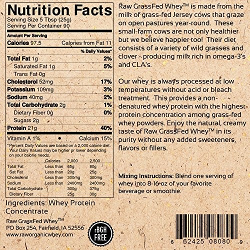 Raw Grass Fed Whey 5LB – Happy Healthy Cows, COLD PROCESSED Undenatured 100%