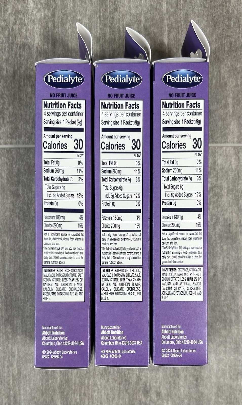 PEDIALYTE ELECTROLYTE POWDER PACKETS GRAPE 4 CT X 3 (12 TOTAL) EXP JAN 2027