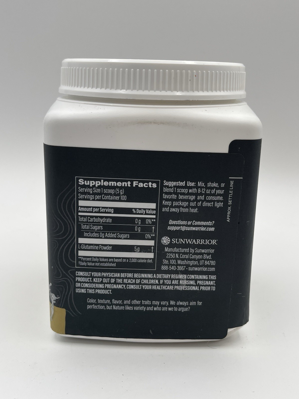 Sunwarrior Active Glutamine Powder for Muscle Recovery & Gut Health Support 04/2