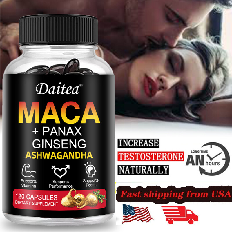 Maca Root Capsules 10,000mg | 120 Caps | Red,Yellow, Black Maca Supplements USA