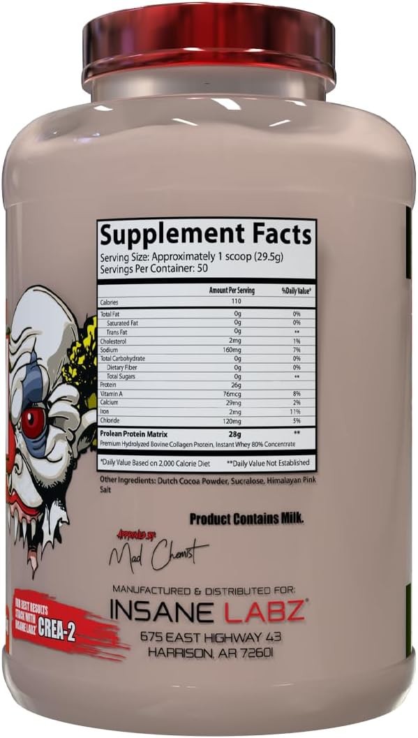 Insane Labz ProLean Protein 26g Protein 50 Servings Chocolate Ice Cream 3.3 Lbs