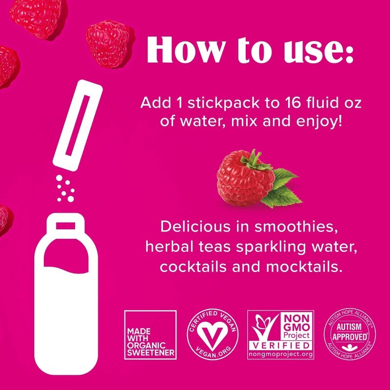 Daily Hydration Electrolyte Stick Packs – Raspberry – 1.6oz/14ct