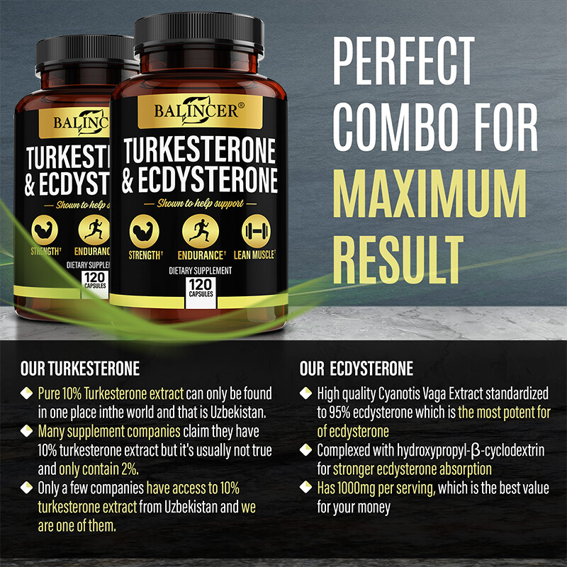 Turkesterone Capsules, 120 Capsules – Non-GMO & Gluten Free Supplement