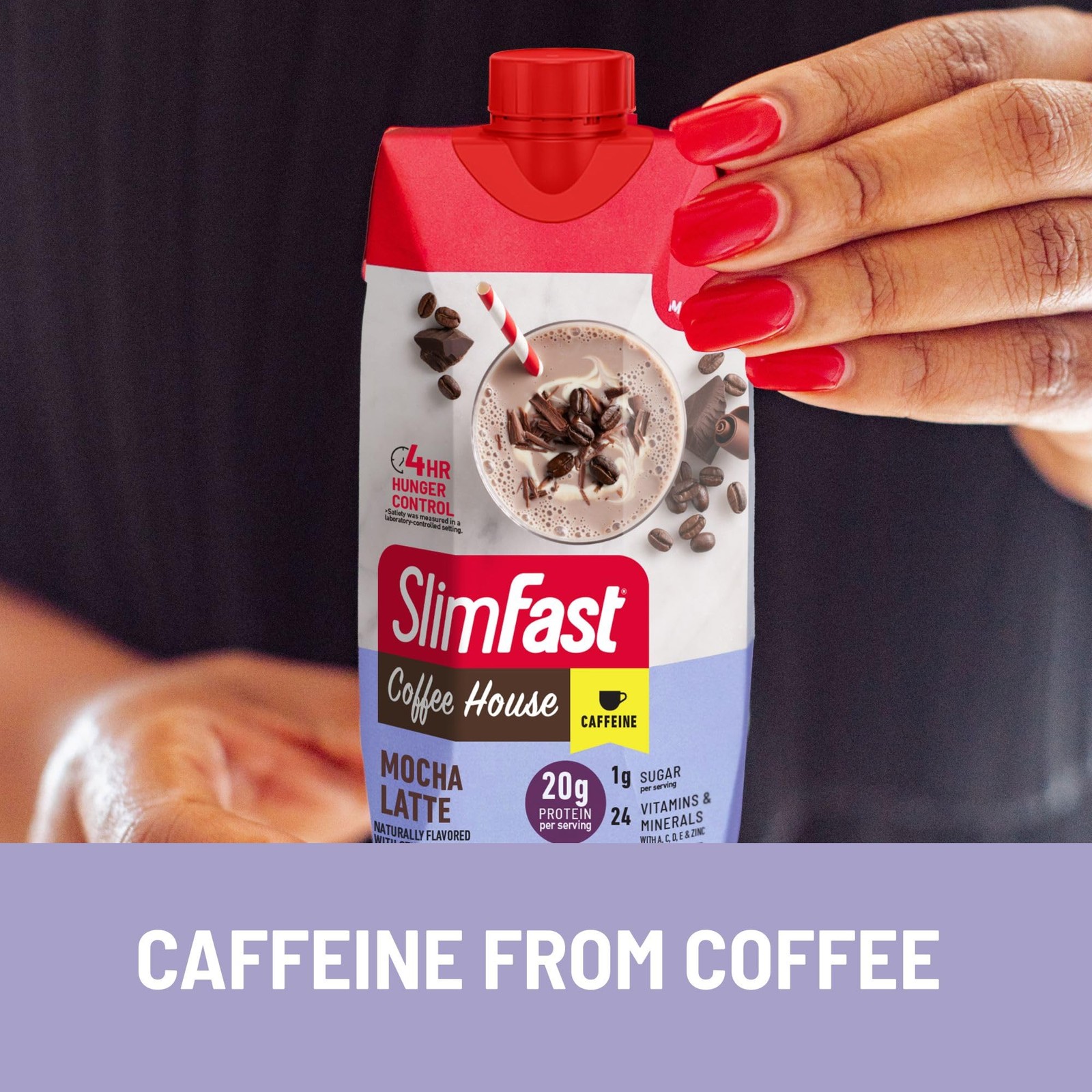 Slimfast Protein Shake Mocha Latte- 20G Protein Meal Replacement Shake Ready To