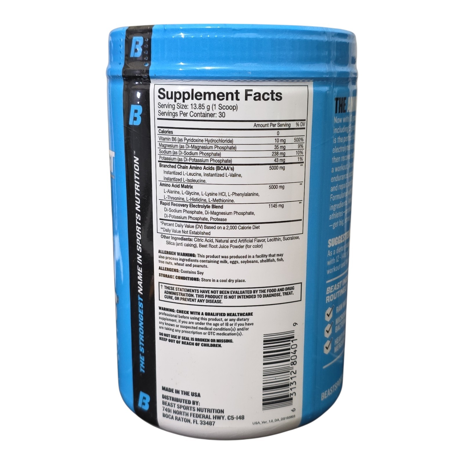 Beast Sports Nutrition Aminolytes Watermelon 30 Servings