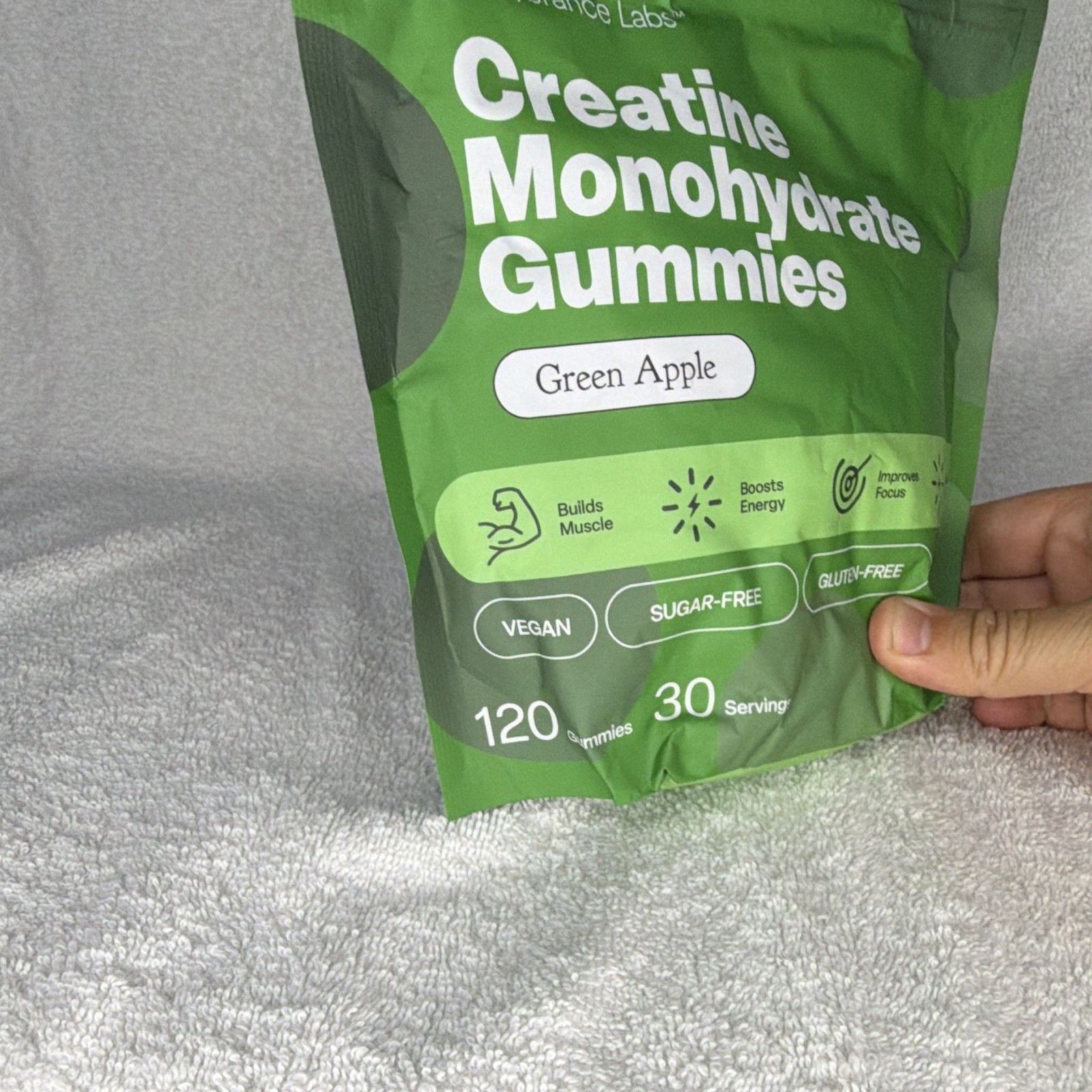 Vybrance Labs Creatine + Taurine Gummies Green Apple Vegan Sugar-Free 120