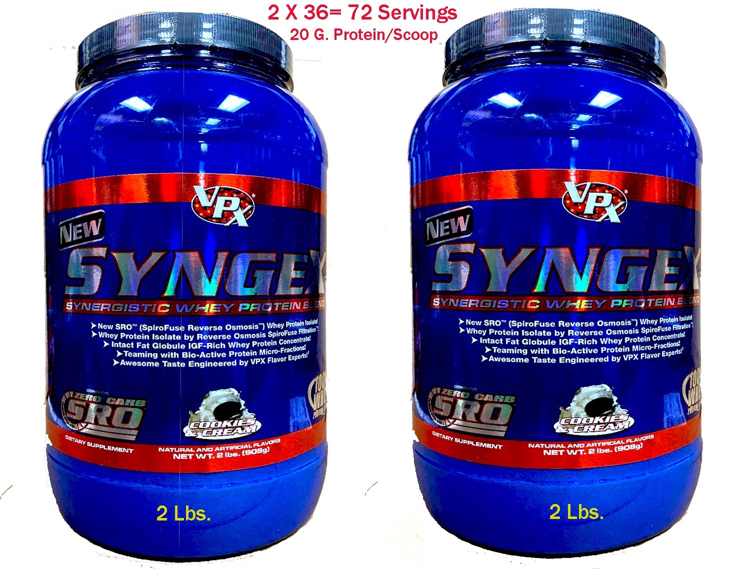 Beast Whey (2 Lb 24 servgs), (4 Lbs 48 Servgs) Vanilla Flavor, 25 G. protein