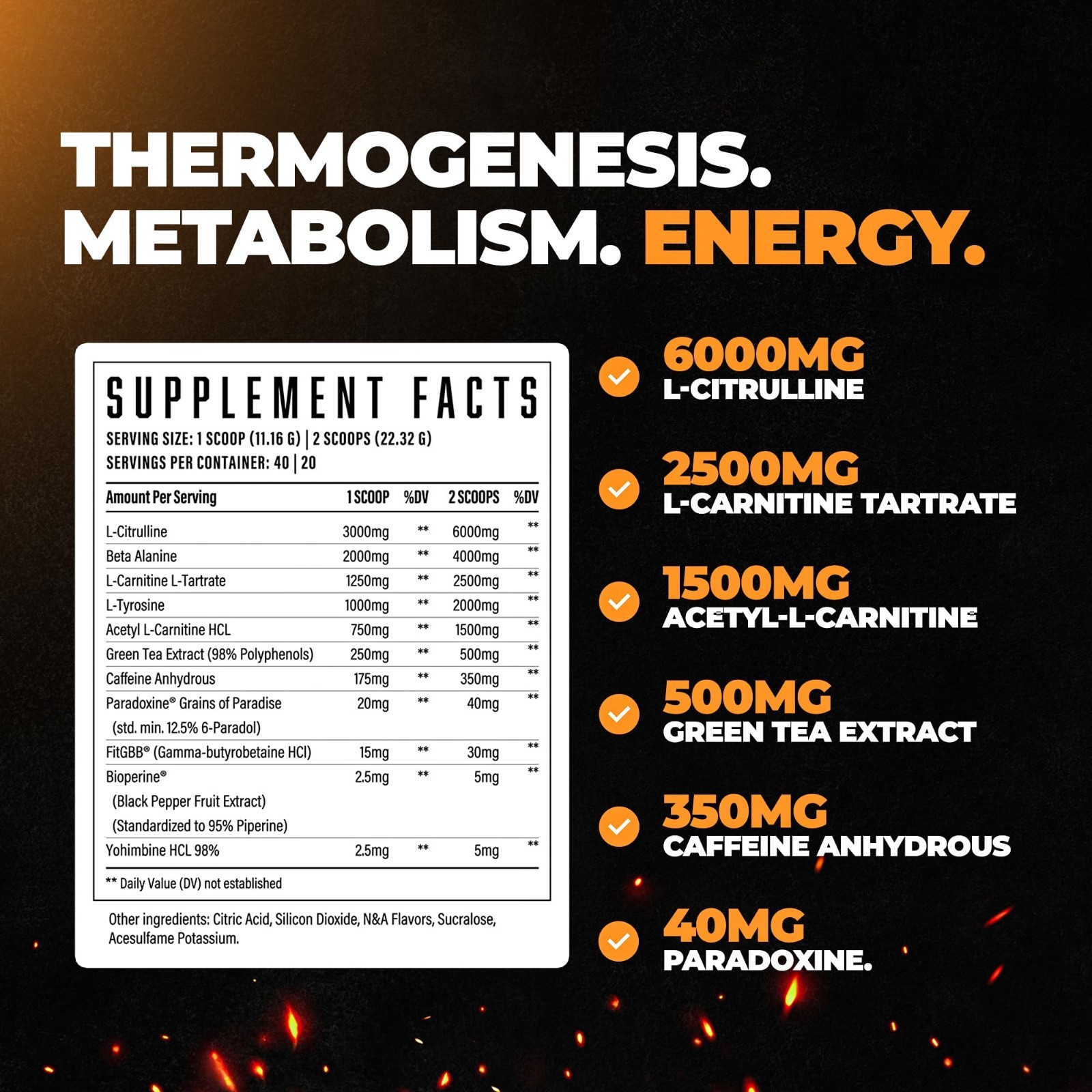 Thermogenic Pre Workout Supplement for Men & Women – Boost Energy, Metabolism &