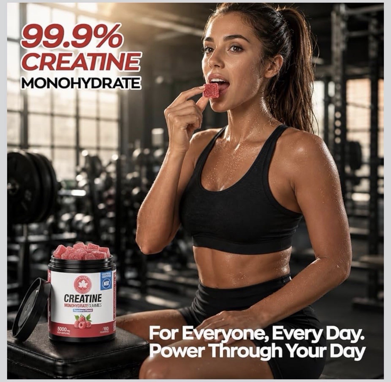 Gabe Sunnybears Creatine Monohydrate Gummies Raspberry 160 ct 5000mg NSF