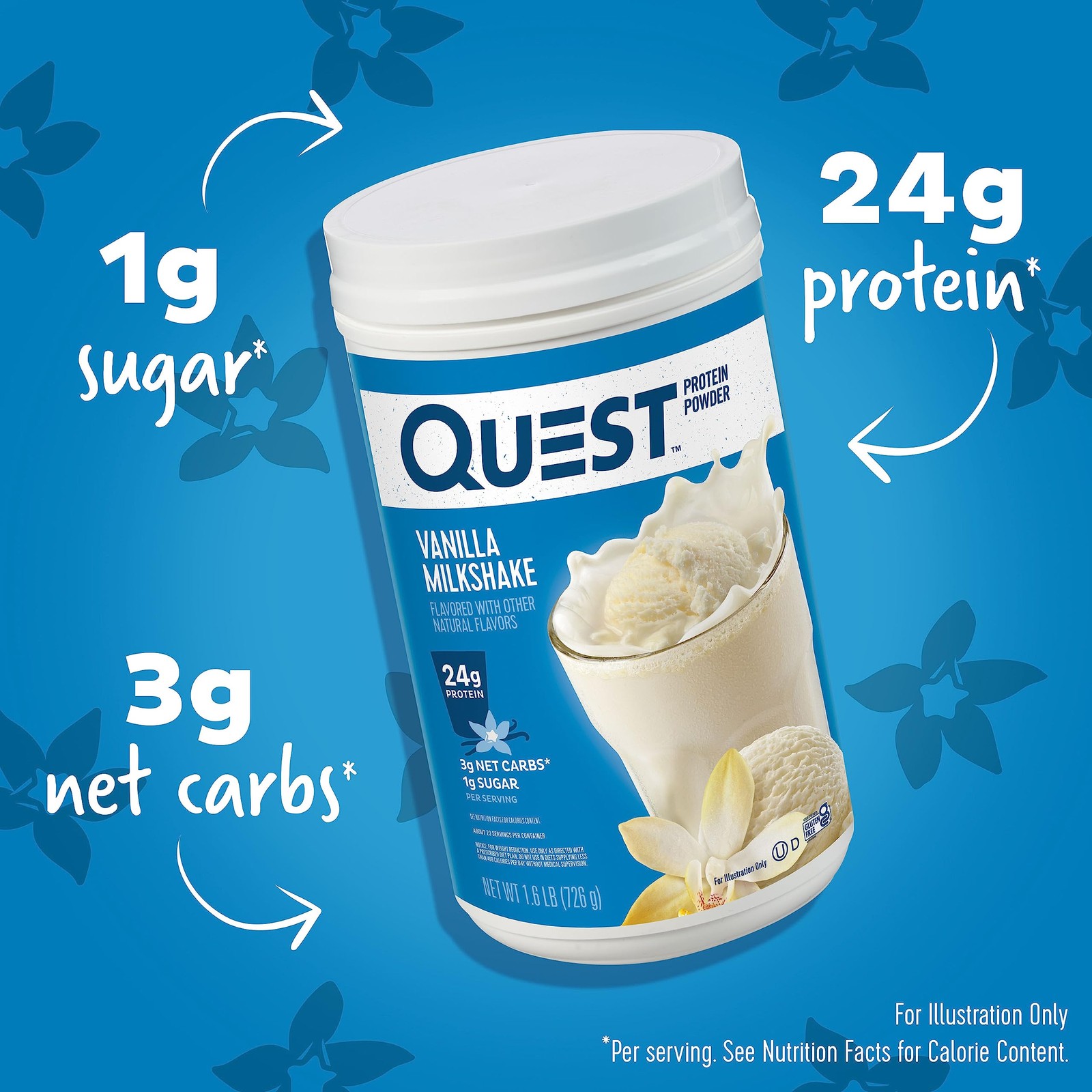 Quest Nutrition Vanilla Milkshake Protein Powder 24g Protein 1g Sugar Low Carb