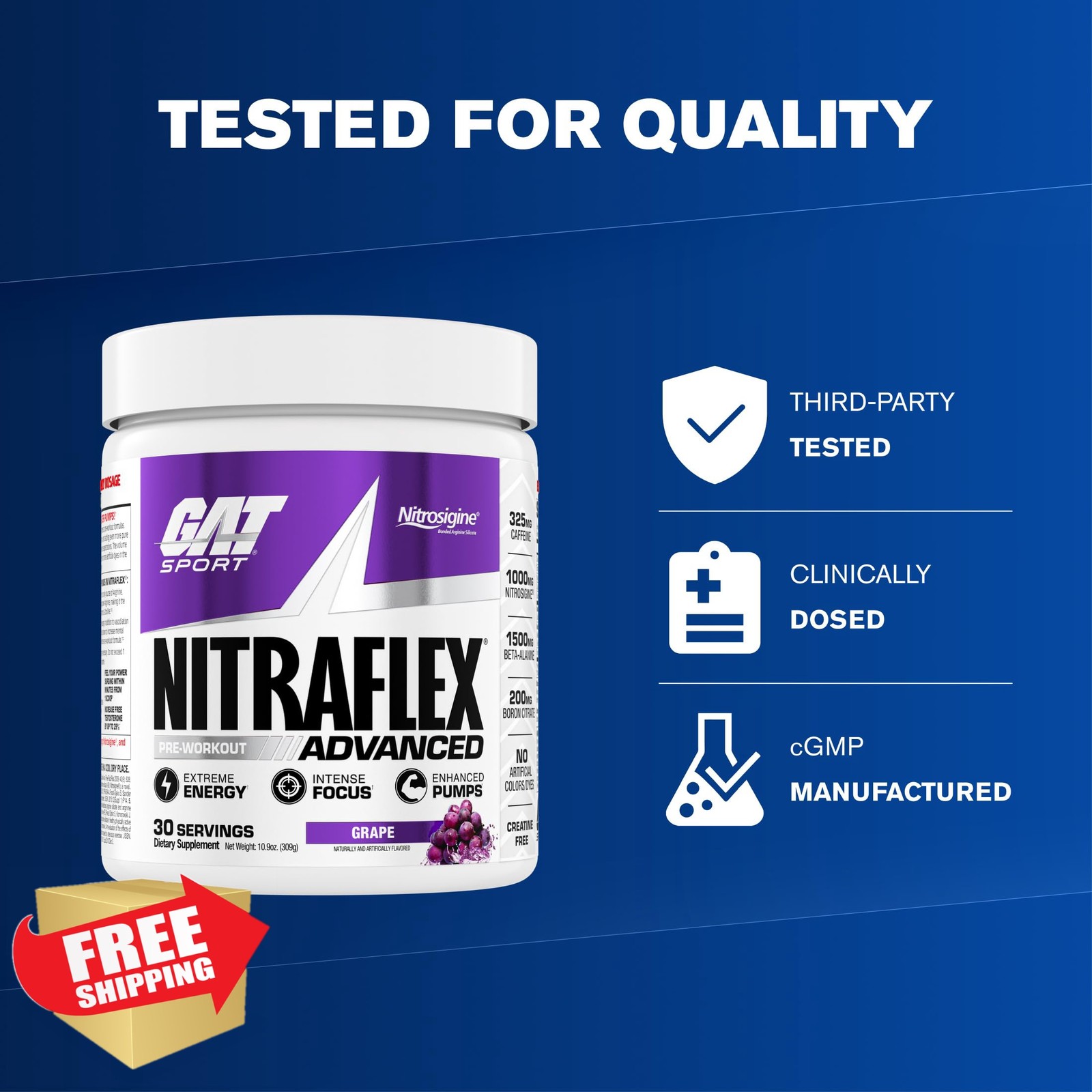 GAT SPORT Nitraflex Pre-Workout Grape 30 Servings