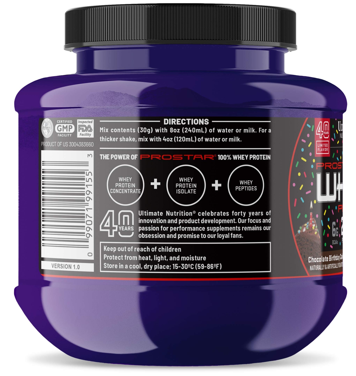 Ultimate Nutrition Whey Gold Vanilla Single Serving (Chocolate Birthday Cake)