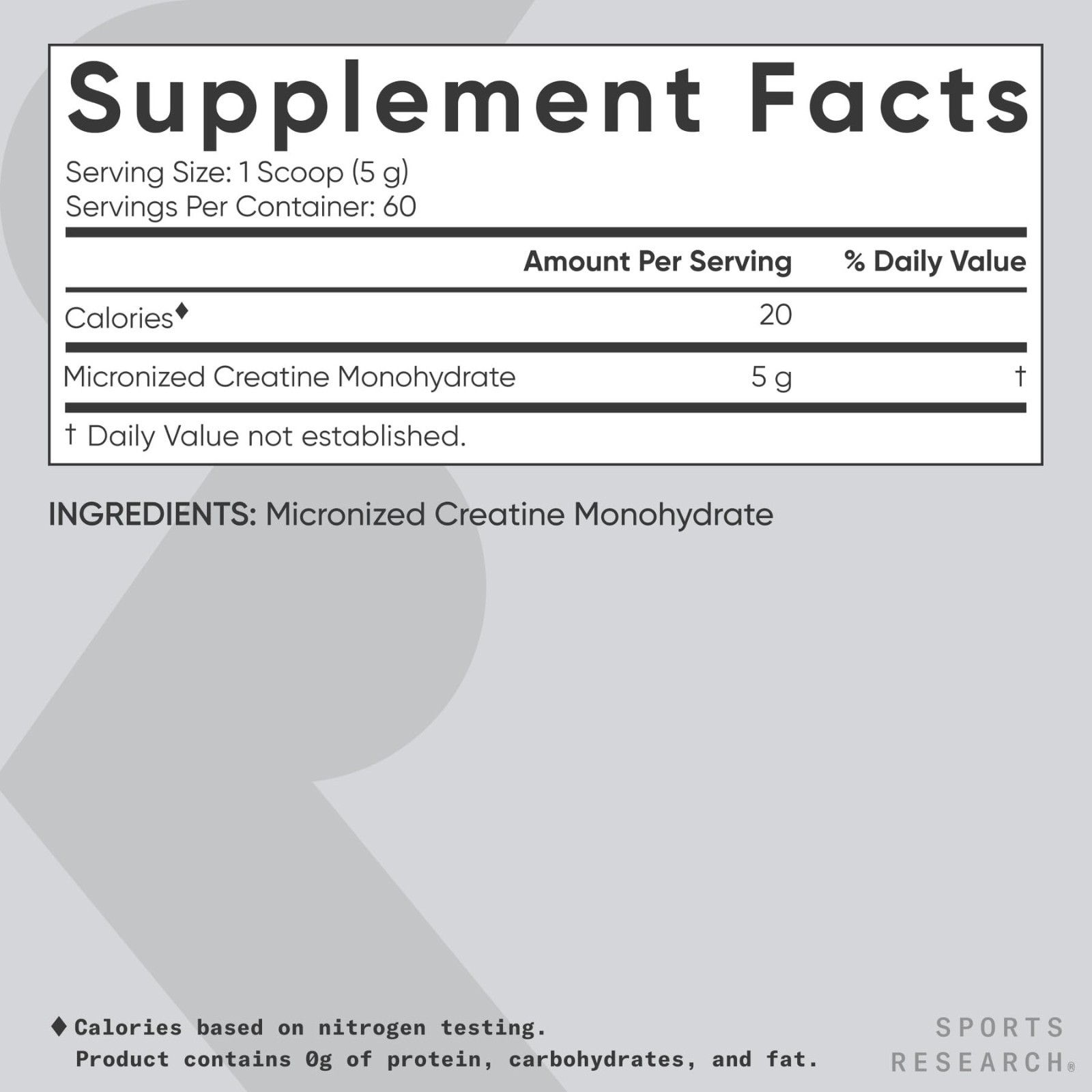 Creatine Monohydrate Powder 5g – Unflavored, 60 Servings | Micronized for Muscle