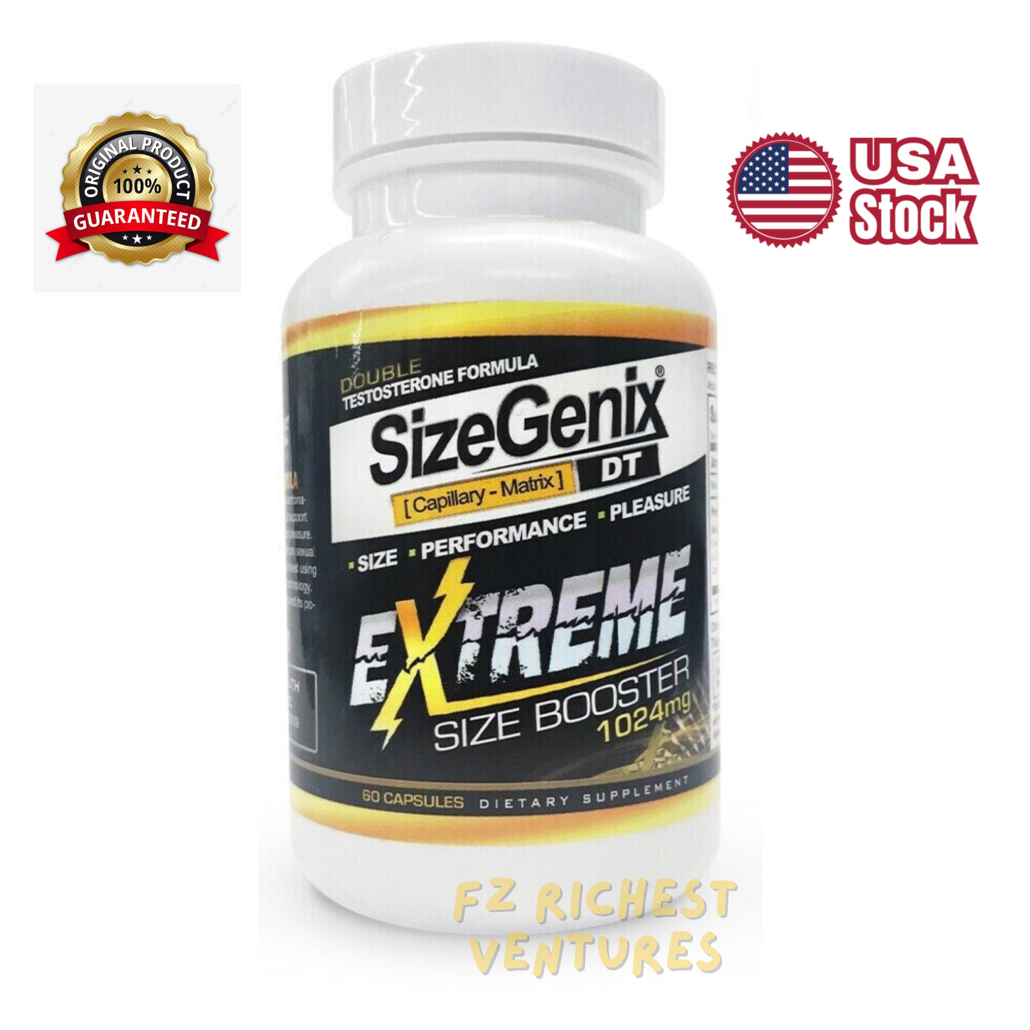 1x SizeGenix Men’s Health Supplement 1 Month Supply Boost Energy US Shipping New