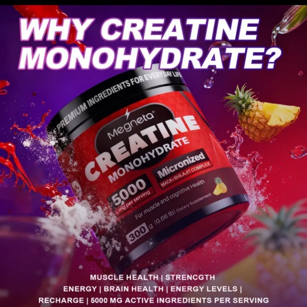 Pineapple Creatine Powder SurgarFree 5000g 4 Month Supply 2 Pack