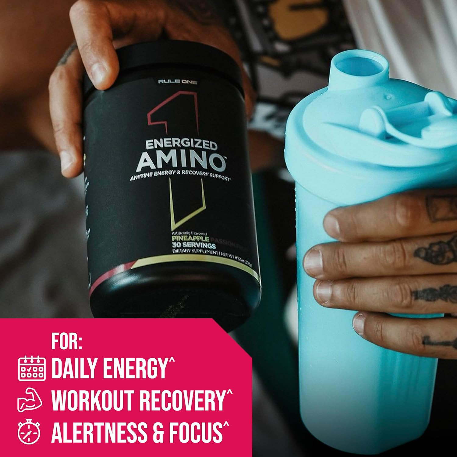 Rule 1 Energized Amino – Anytime Energy and Recovery Support with Bcaas, Glutami