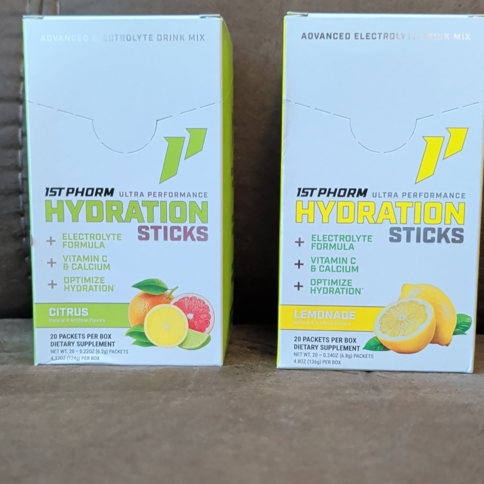 1st Phorm Hydration Electrolyte Drink Mix Powder Citrus 20 Pack Sugar-Free