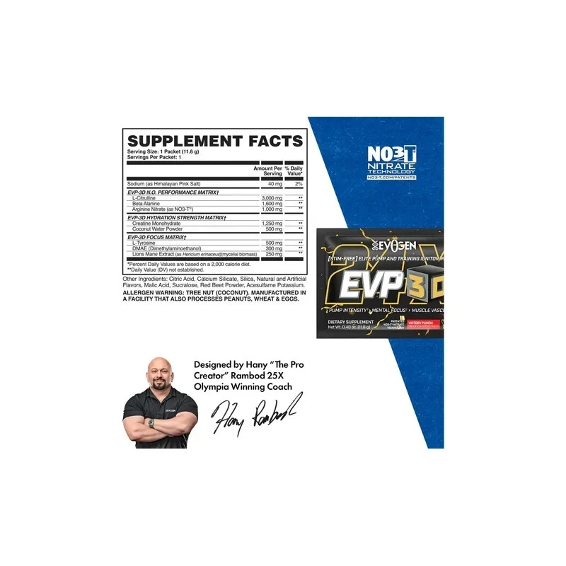 (10) Evogen EVP Xtreme N.O. Pre-Workout Travel Packets