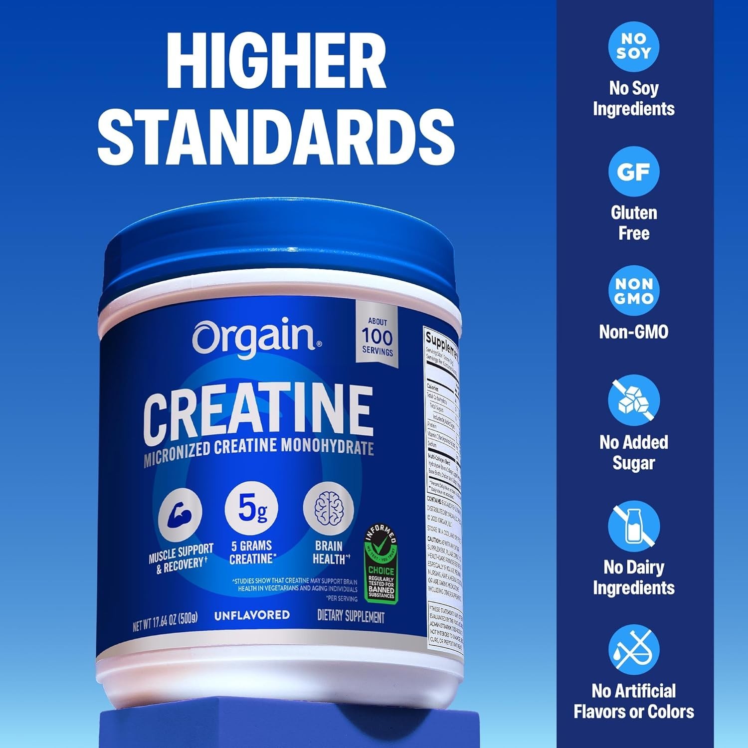 Orgain Creatine Monohydrate Micronized Unflavored 100 Servings