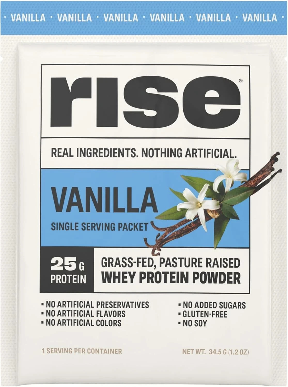 Grass-Fed Whey Protein Powder Vanilla 25G Protein No Artificial Flavors 1 Serve