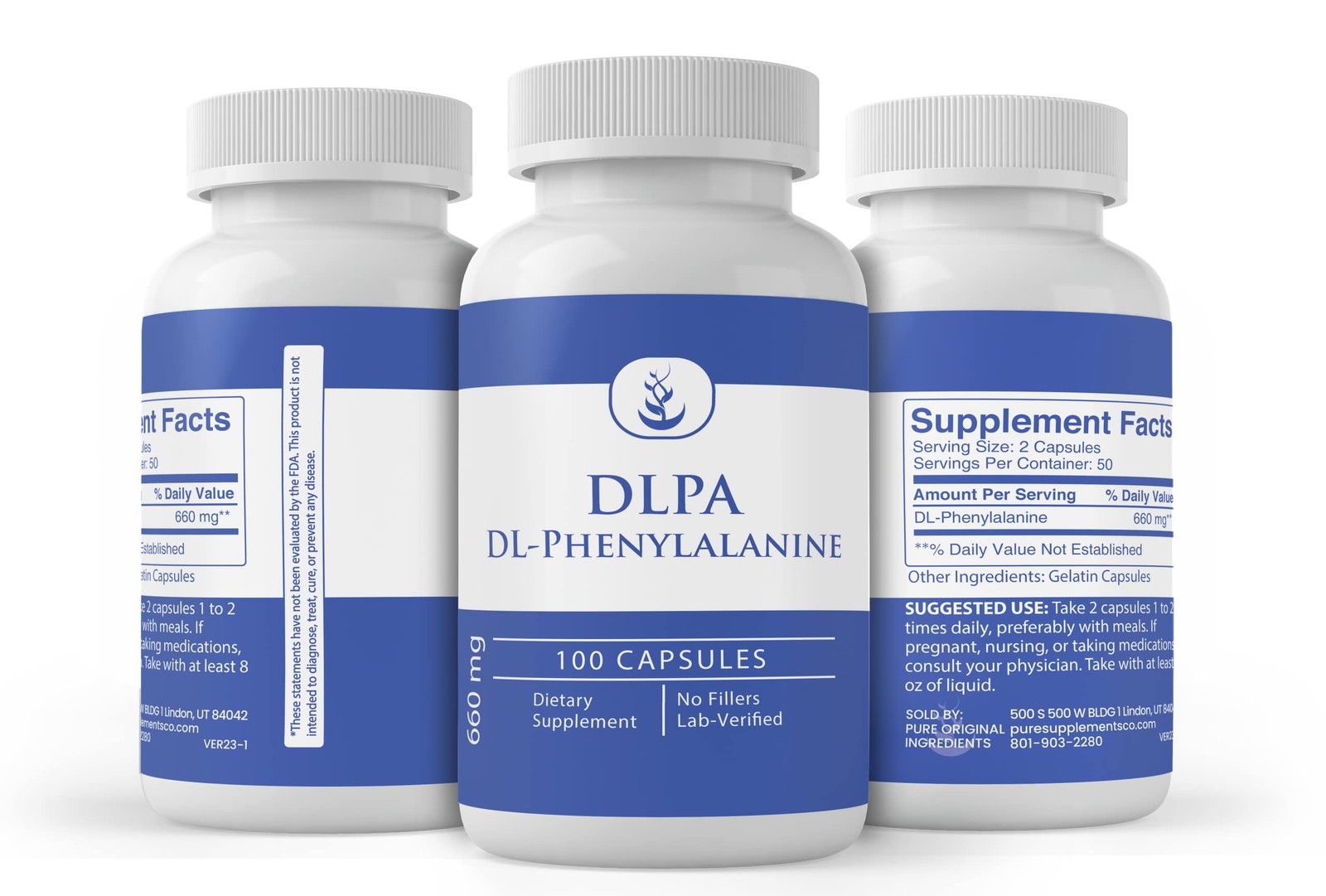 DLPA DL-Phenylalanine, (100 ) Always Pure, No Additives Or Fillers, Lab Verified