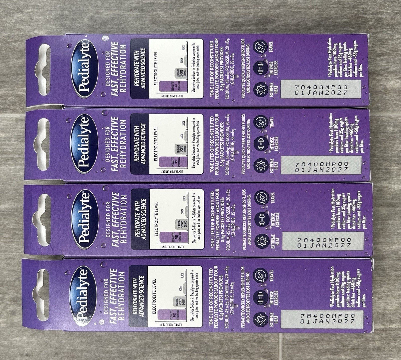 PEDIALYTE ELECTROLYTE POWDER PACKETS GRAPE 4 CT X 4 (16 TOTAL) EXP JAN 2027