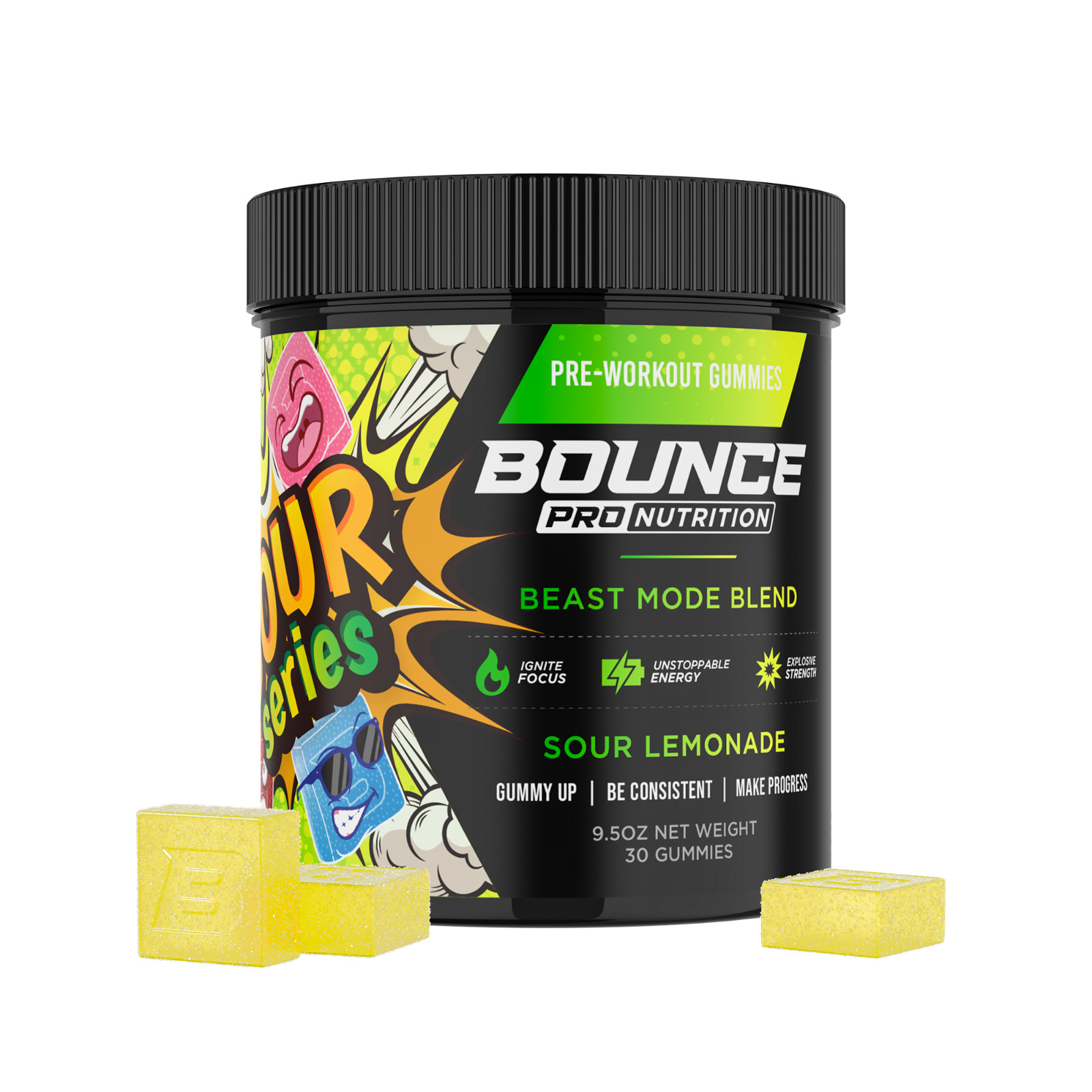 Beast Mode Pre-Workout Gummies – Sour Series