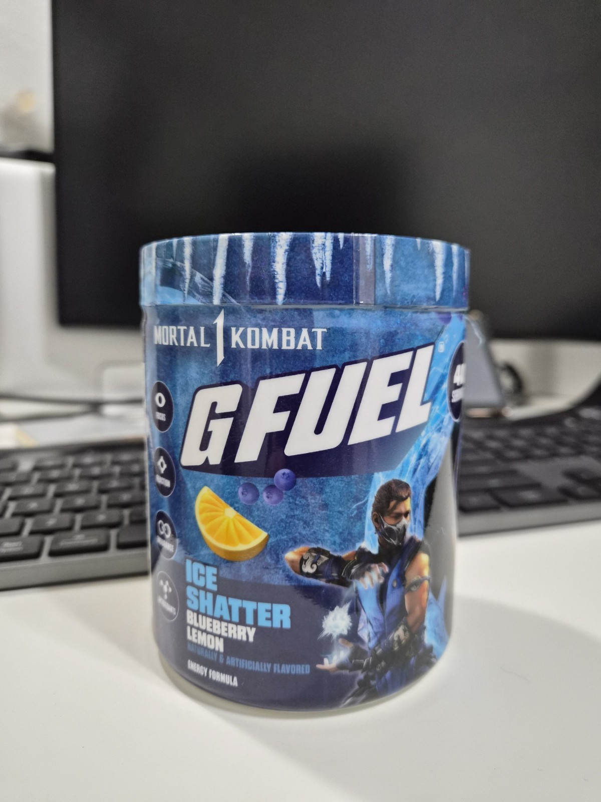 G Fuel Mortal Kombat Ice Shatter 2.0 Blueberry Lemon Energy Formula 40 Servings