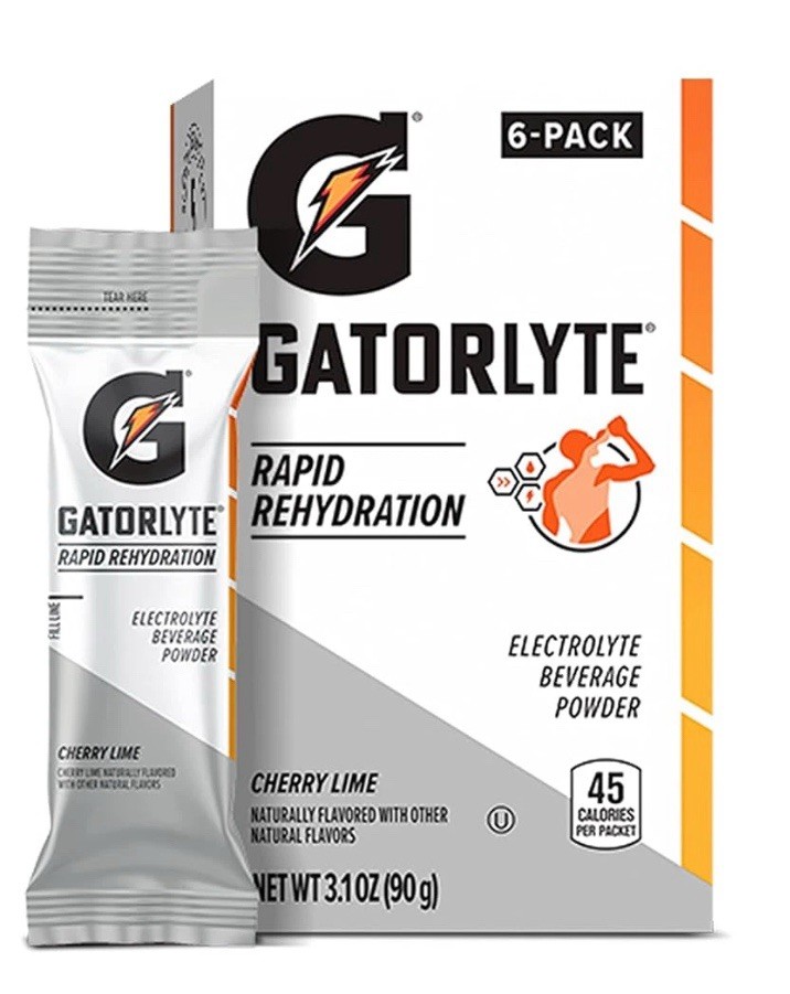 Gatorlyte Rapid Rehydration Electrolyte Powder CHERRY LIME- 48 Packets 8/2024