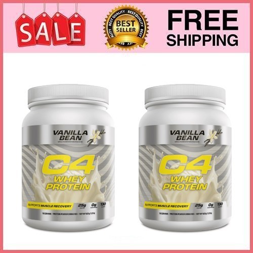 2 Pack C4 Pro Whey Protein Powder, Vanilla Bean Flavor, 25g of Protein,18Serv Pk