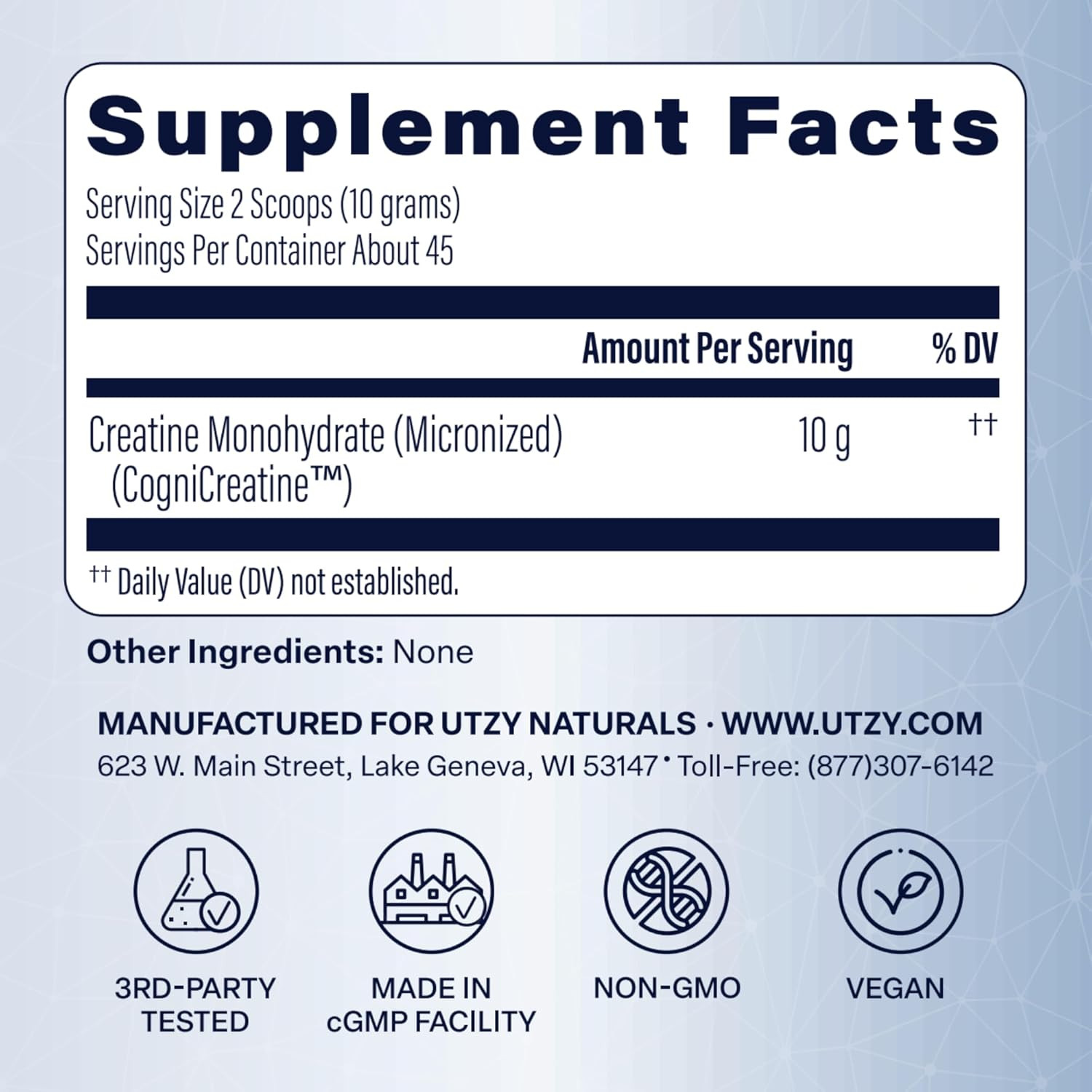 Creabrainiq High Dose Creatine Powder for Brain Health – 10G per Serving – Suppo